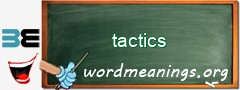 WordMeaning blackboard for tactics